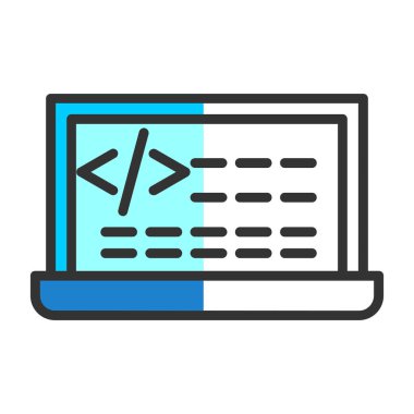 Kod işareti. Kodlama simgesi. vektör illüstrasyonu