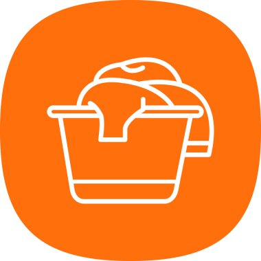 düz çamaşır sepeti vektör çizimi tasarımı