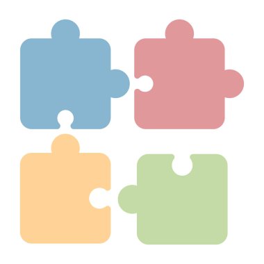 yapboz parçaları, ağ basit illüstrasyon