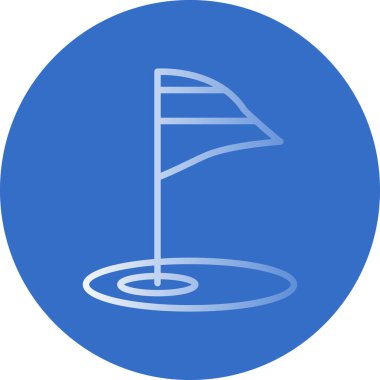 Beyaz arkaplanı olan bir dairenin mavi simgesinin vektör çizimi