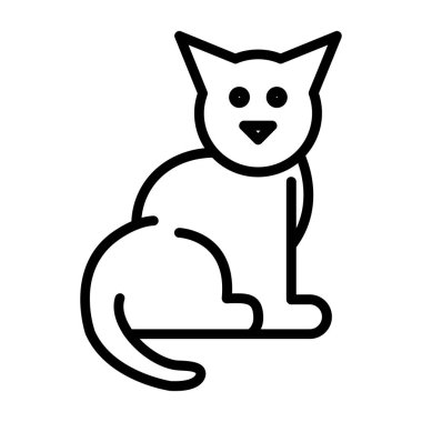 Kedi ikonu vektörü. özet çizimi