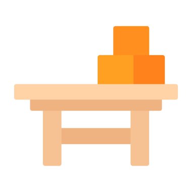 mobilya yassı simgesi, vektör illüstrasyonu