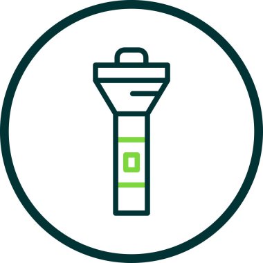 Flashlight düz simgesi, vektör illüstrasyon tasarımı