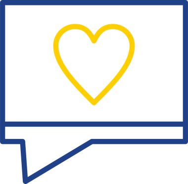 vektör illüstrasyonunda baloncuk sohbeti kalp simgesi