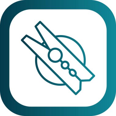 Clothespin düz simgesinin vektör illüstrasyonu 
