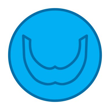 Mavi ve beyaz bir ikonun vektör illüstrasyonu