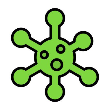 Virüs virüsü bakteri ikonu ana hat vektörü. bakteriler