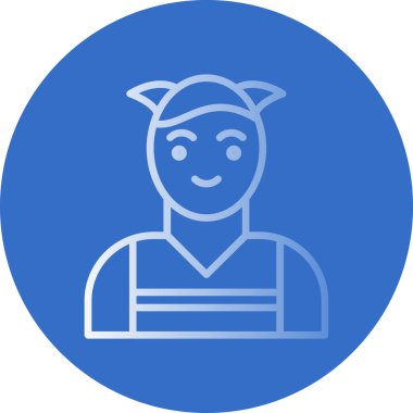 Çanta simgesi olan kadın vektör illüstrasyonu