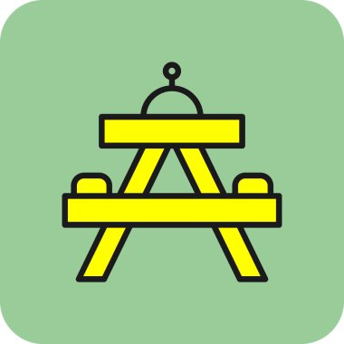 Bir piknik tablosu simgesinin vektör çizimi 