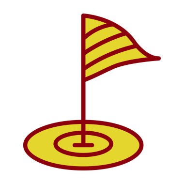 Golf bayrağı simgesinin vektör illüstrasyonu 