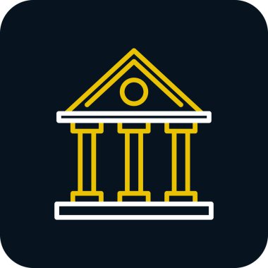 Banka binası. Web simgesi basit illüstrasyon