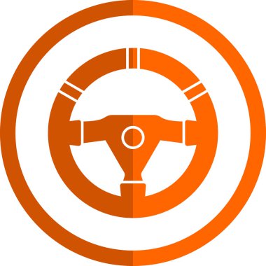 araba direksiyonunun düz simgesi, vektör resimli 