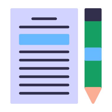 Kağıt ve kalem. Web simgesi basit illüstrasyon