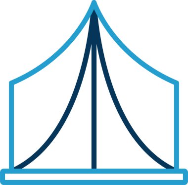 çadır simgesi, vektör çizimi 