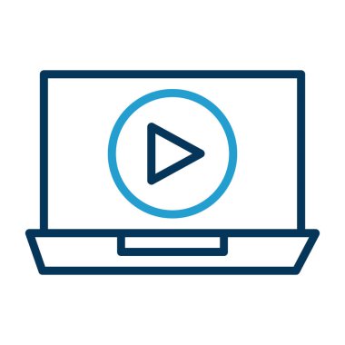 Simge vektör çizim dizaynına sahip bilgisayar