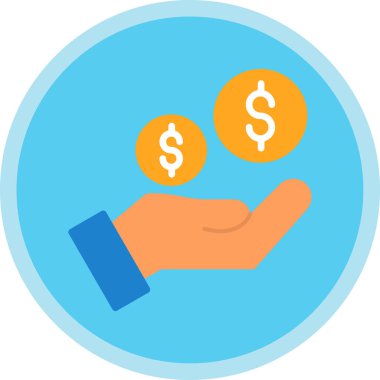 Sikke dolar simgesi düz stil