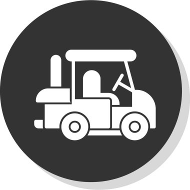 Golf Arabası simgesinin vektör illüstrasyonu