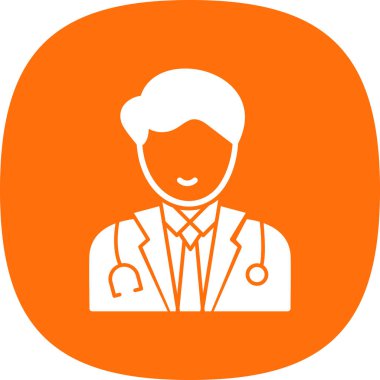 Turuncu Doktor simgesi vektör illüstrasyonu basit tasarım