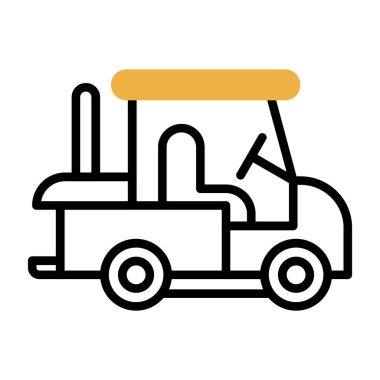 Golf Arabası simgesinin vektör illüstrasyonu