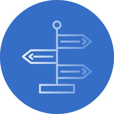 Yön, işaret direği simgesi. Basit vektör illüstrasyonu