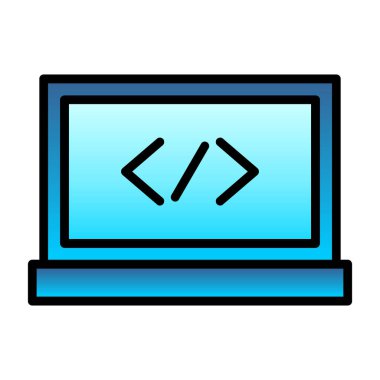 Kod işareti. Kodlama simgesi. vektör illüstrasyonu