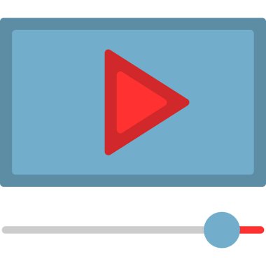 video oynatıcı simgesi, vektör illüstrasyonu 