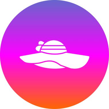 güneş şapkası simgesi, vektör illüstrasyonu