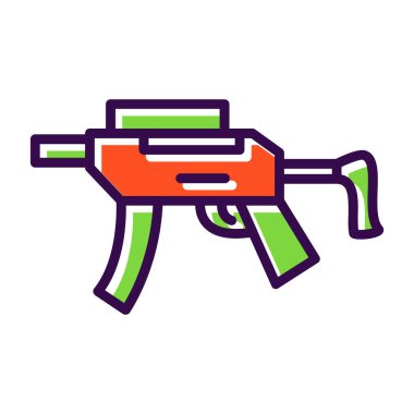 tabanca tabancası ikon vektörü. İnce çizgi işareti. renk kontur sembolü resimlemesi