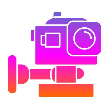 Eylem Kamerası simgesi, vektör illüstrasyonu basit tasarım