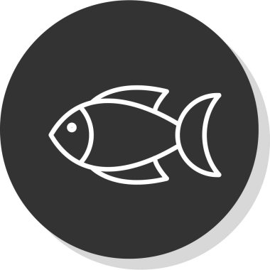 balık simgesi, vektör illüstrasyonu basit tasarım