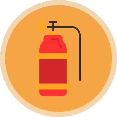 Oksijen tankı renkli simge basit tasarım çizimi