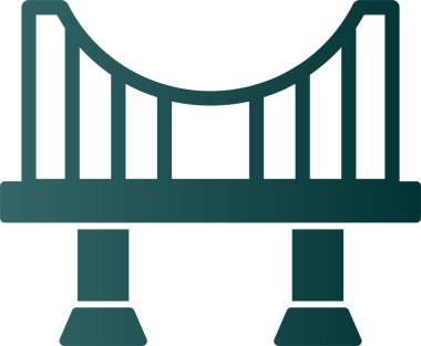 köprü düz simgesi, vektör, illüstrasyon