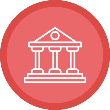 Banka binası. Web simgesi basit illüstrasyon