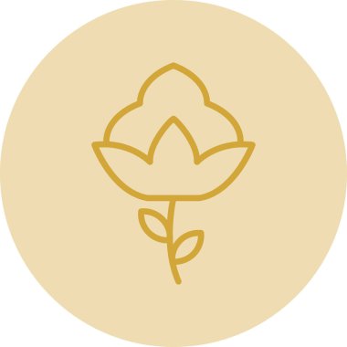 Pamuk çiçek simgesinin vektör illüstrasyonu 