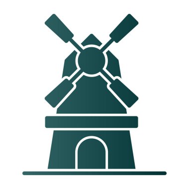Yel değirmeni ağ simgesi, vektör illüstrasyonu 