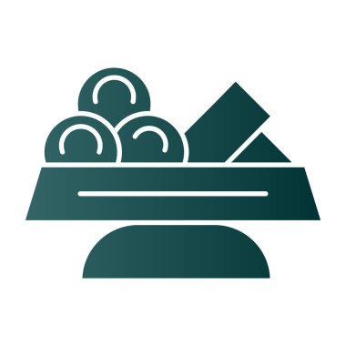 iki bulutlu yeşil gradyan simgesi ve güneş