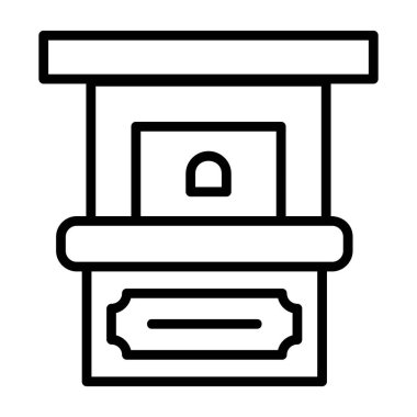 Bilet Ofisi simgesi vektör illüstrasyonu