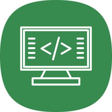 Kod işareti. Kodlama simgesi. vektör illüstrasyonu