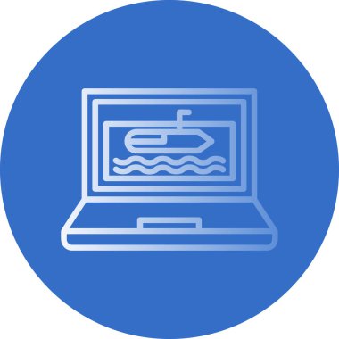 Dizüstü bilgisayar simgesinin vektör çizimi