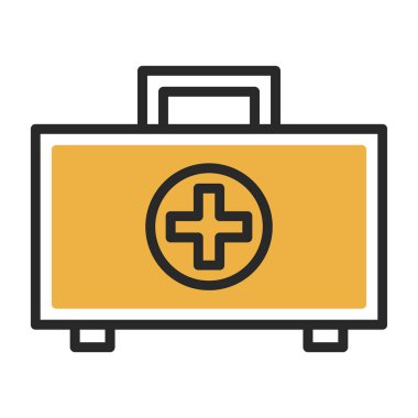 Basit düz ilk yardım kiti vektör illüstrasyonu