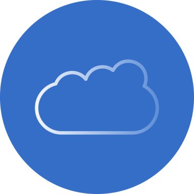 Basit Bulutlu hava simgesi, vektör illüstrasyonu