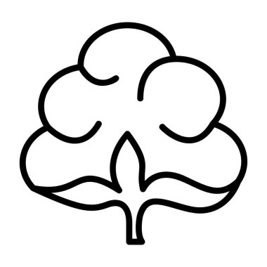 Pamuk çiçek simgesinin vektör illüstrasyonu 