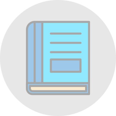 Kitap satırı simgesi, vektör çizim 