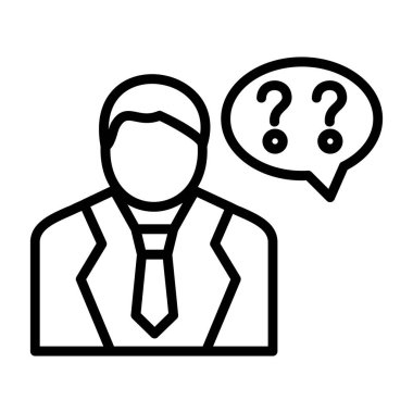 İş adamı vektörü ince çizgi simgesi