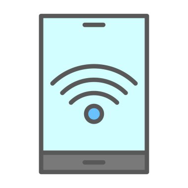 wifi sembollü tablet pc, vektör illüstrasyonu, kablosuz simge