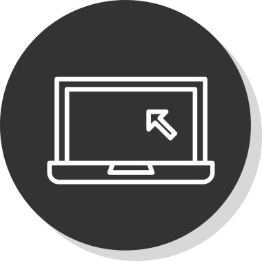 Basit dizüstü bilgisayar simgesi, vektör illüstrasyonu