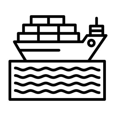 Kargo gemisi kutsal kişilerin resmi, vektör çizim