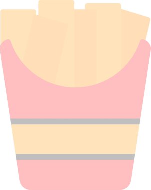 Patates kızartması simgesi, ana hatlı vektör çizimi basit tasarım