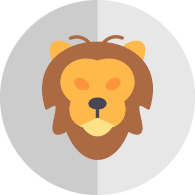 Aslan başı simgesi, vektör illüstrasyonu basit tasarım