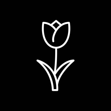 Basit düz lale çiçeği çizimi 